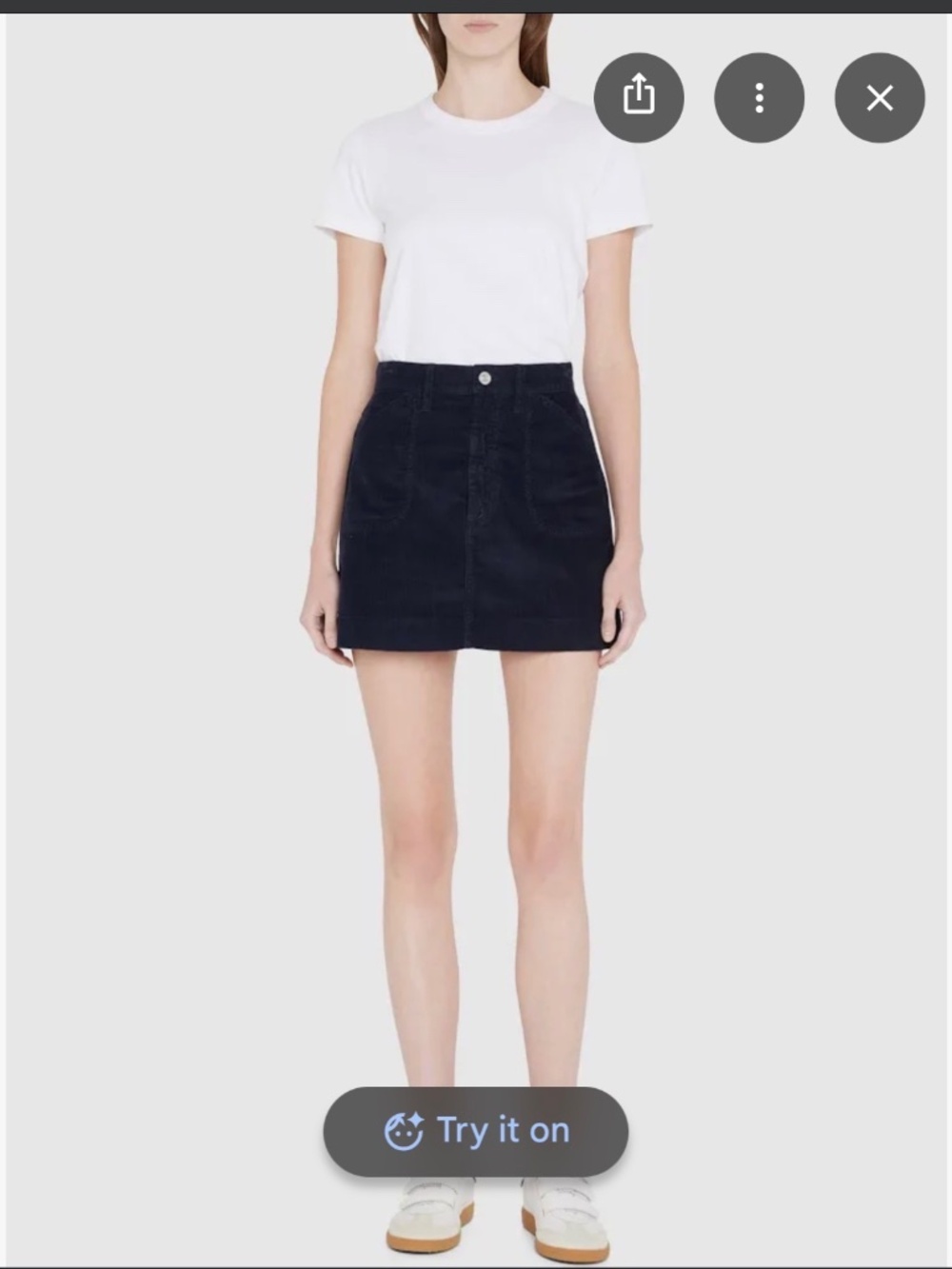 Re/done 70s Pocket Mini Skirt Navy Corduroy Sz 28 & 29